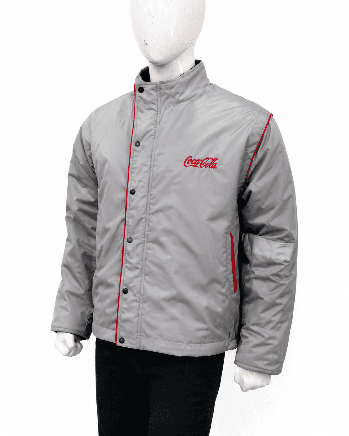 Coca-Cola crew jacket with reflective band manufactured by KBwear