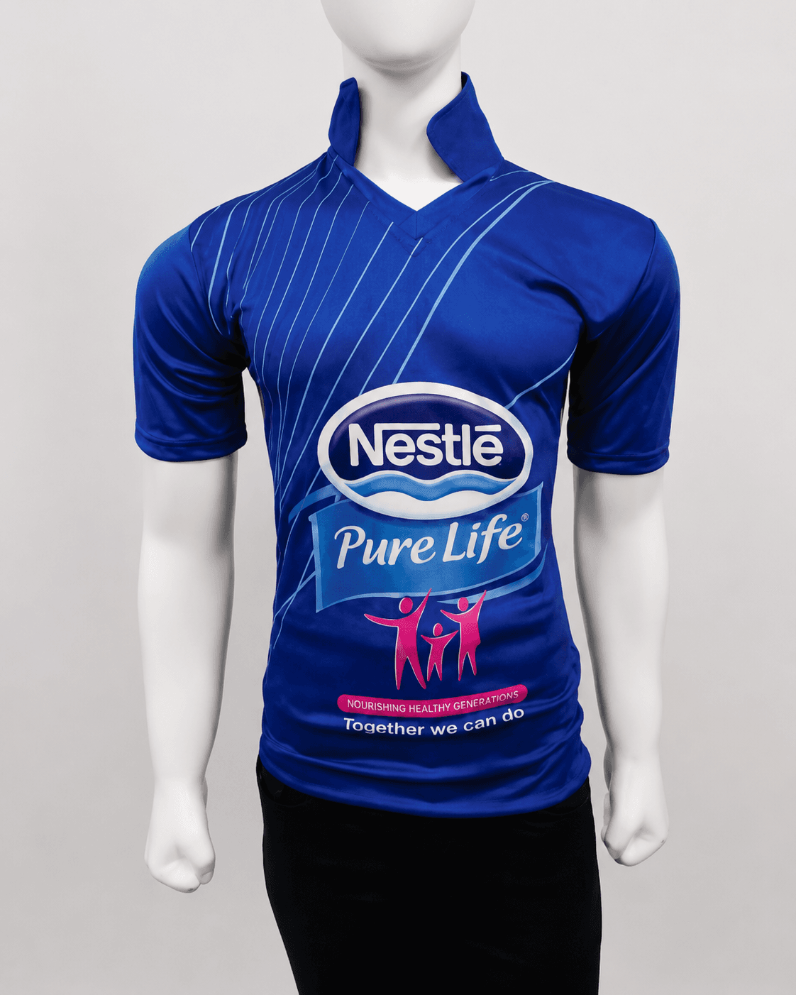 Nestlé Pure Life royal blue full-sublimation promotional shirt, by KBwear