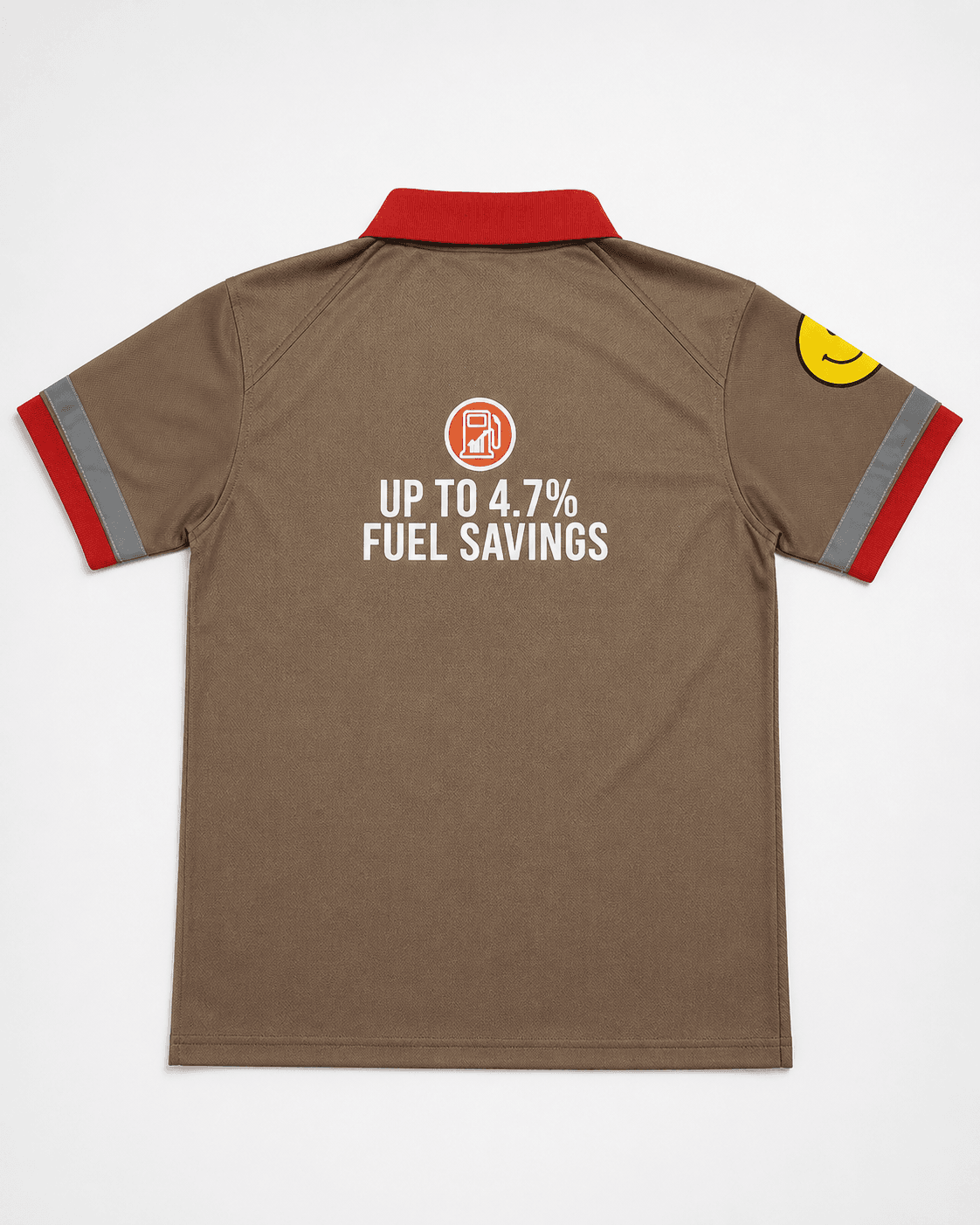 Back print of the TOTAL PARCO Excellium forecourt polo with reflective trim, manufactured by KBwear