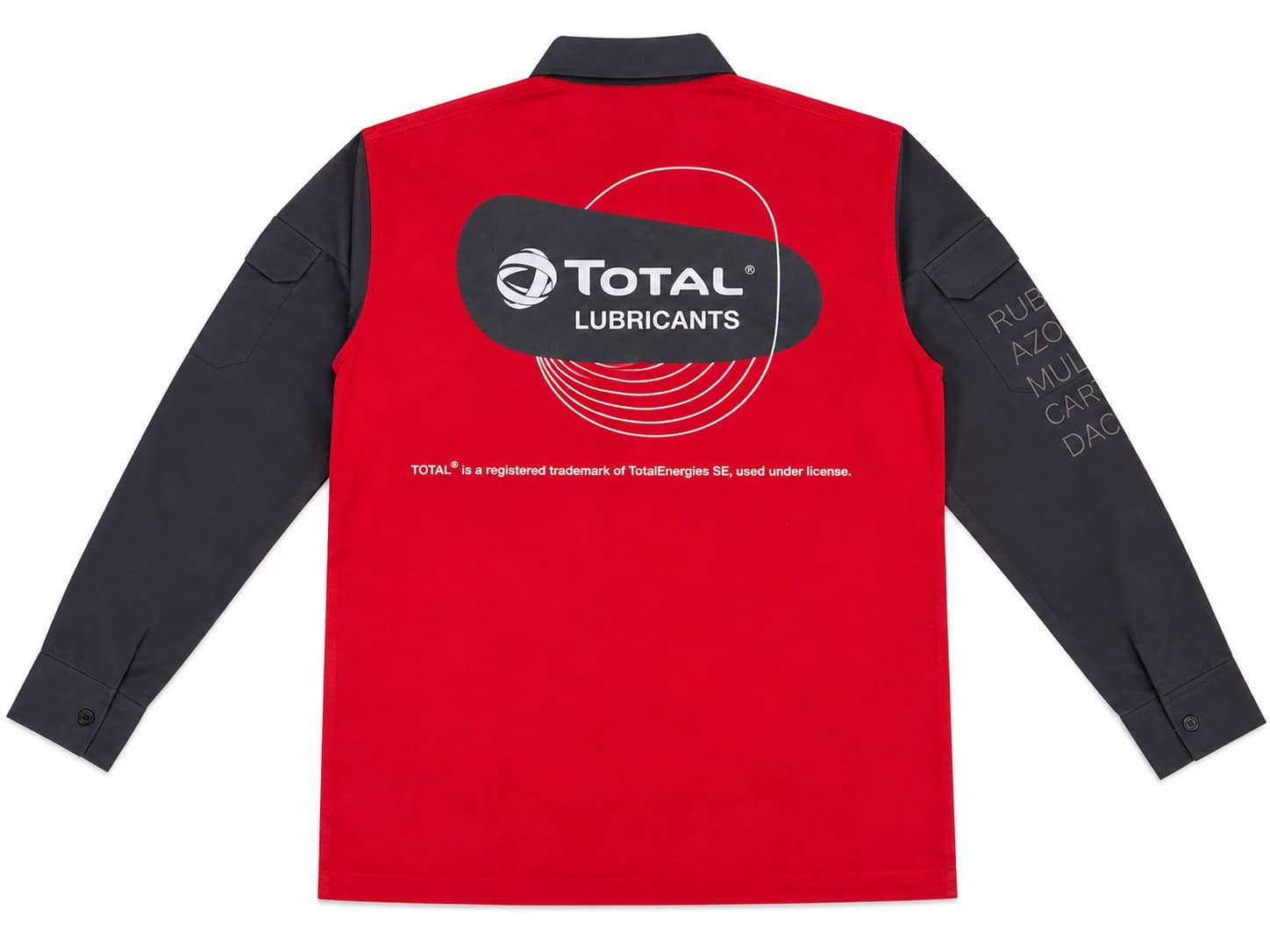 TOTAL Lubricants work shirt with large back logo print and product-range sleeve print, by KBwear
