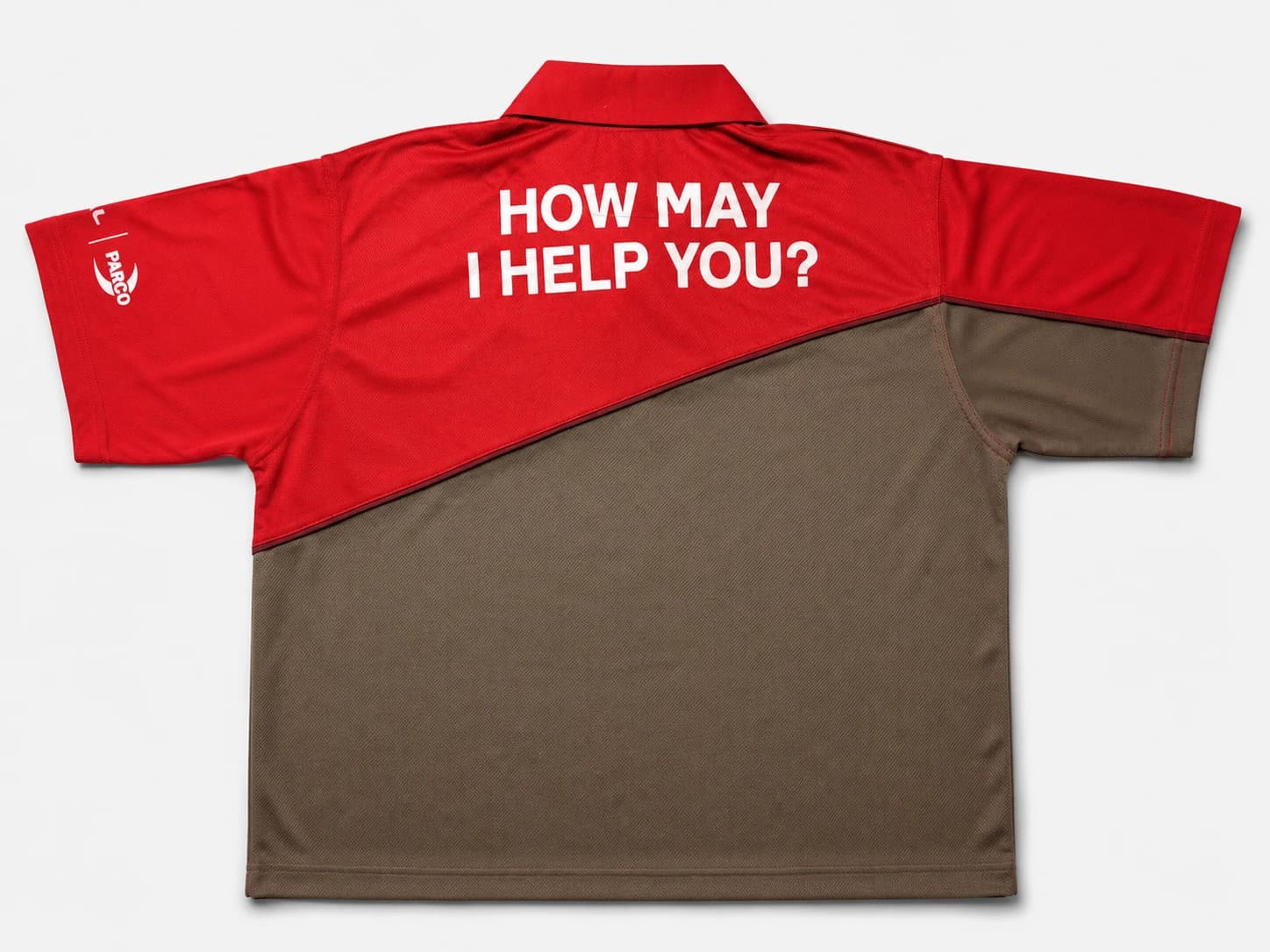 TOTAL PARCO Premium Station polo shirt back print 'How may I help you?' by KBwear
